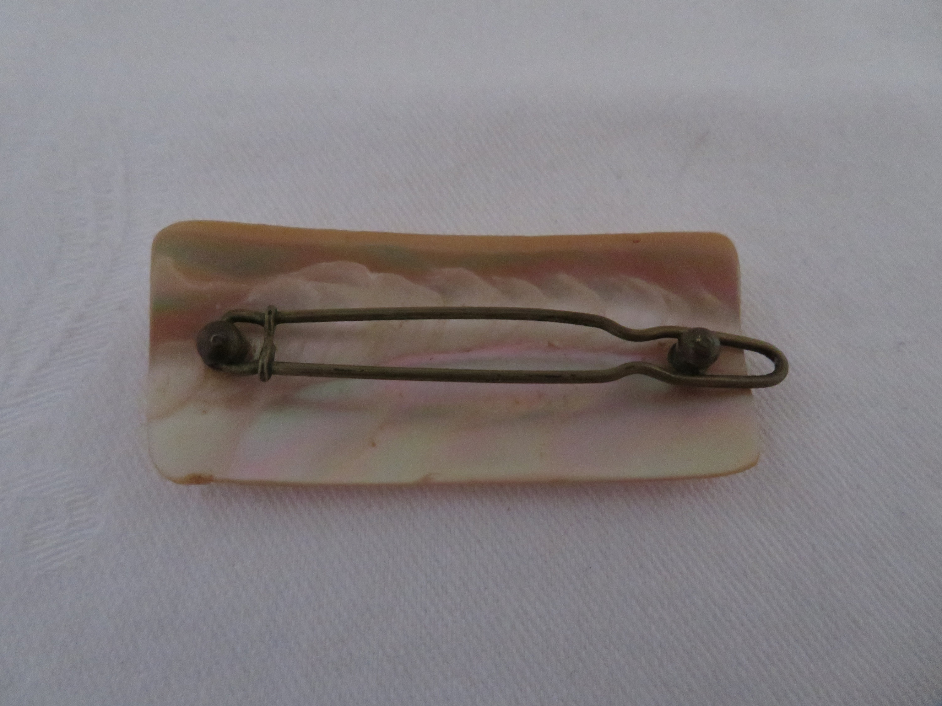 Vintage Womens Ivory‎ Mother of Pearl Look Clasp Rectangle Barette Hairpins Clip Wedding Hair Barrette with Ivory Pearls - Cassandra Lynne main image 3