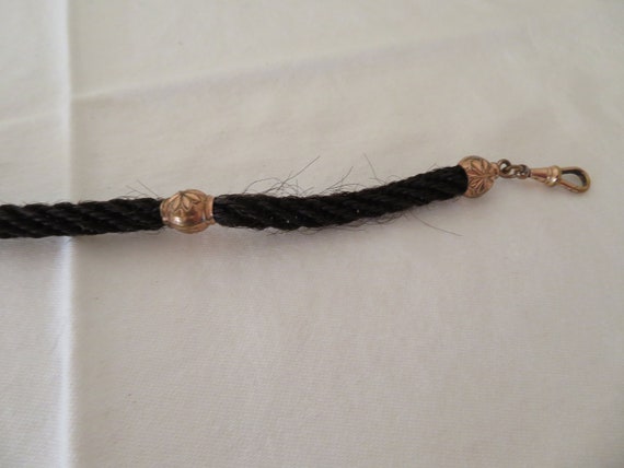 Antique Black Human Woven Hair and Rolled Rose Go… - image 9