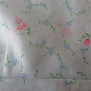 Vintage Pale Blue Floral Nylon and Lace Slip/Petticoat/Underskirt - Approx 40&quot; Bust - Check Sizing Below - 1960&#39;s - Unworn