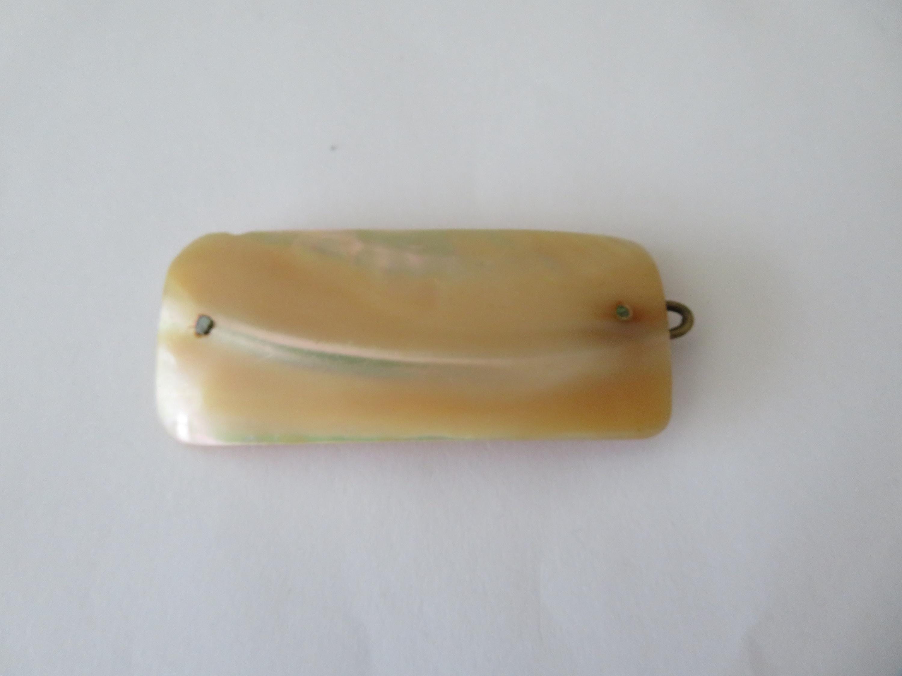 Vintage Womens Ivory‎ Mother of Pearl Look Clasp Rectangle Barette Hairpins Clip Antique Mother of Pearl Rectangular/bar Hair Clip/slide  main image 4