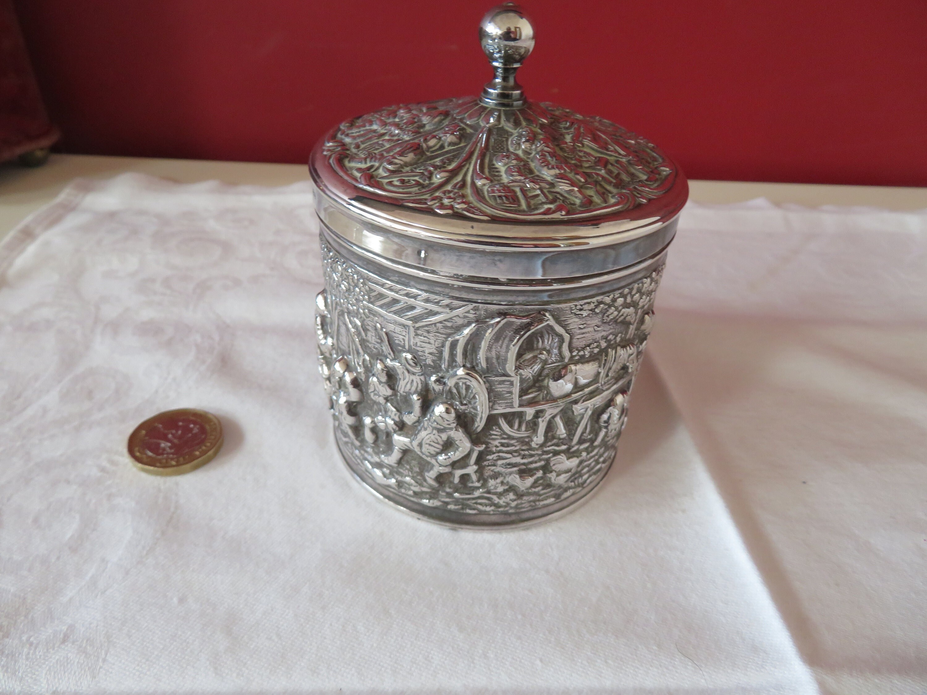 Vintage Silver Plated Souvenir Douwe Egberts Tea/coffee Box