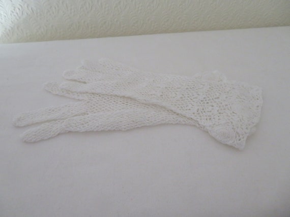 Vintage White Flower Detail Cotton Crochet Lace W… - image 7