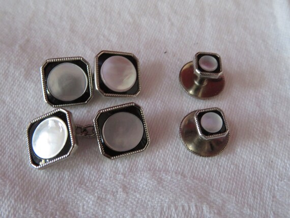 Vintage/Antique Chrome, Black Enamel & Mother of … - image 3