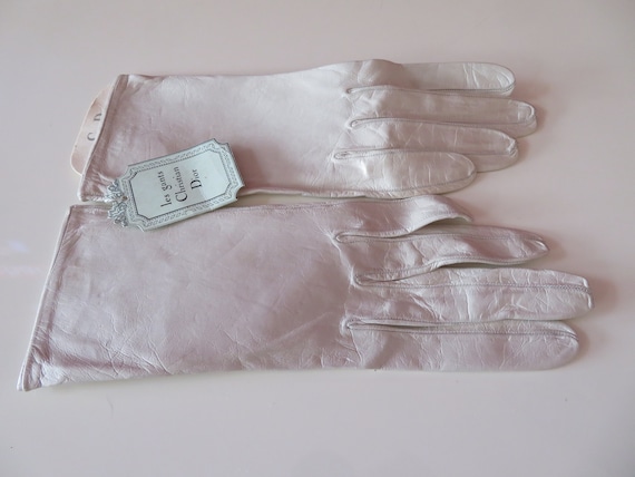 Vintage Designer Christian Dior Dark Ivory Kid Leather Wrist