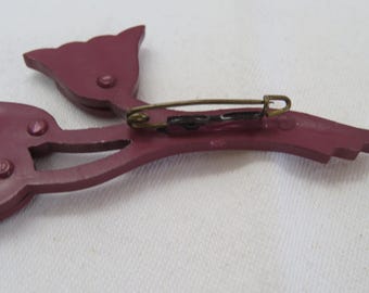 Broche Créateur 'Scarlett' violet (fleur) - 50 mm - [R8515
