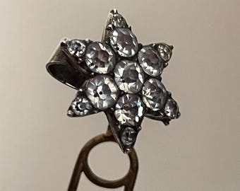 Horquilla de plata de ley antigua con forma de estrella de cristal y pasta - Colgante convertible, estilo georgiano