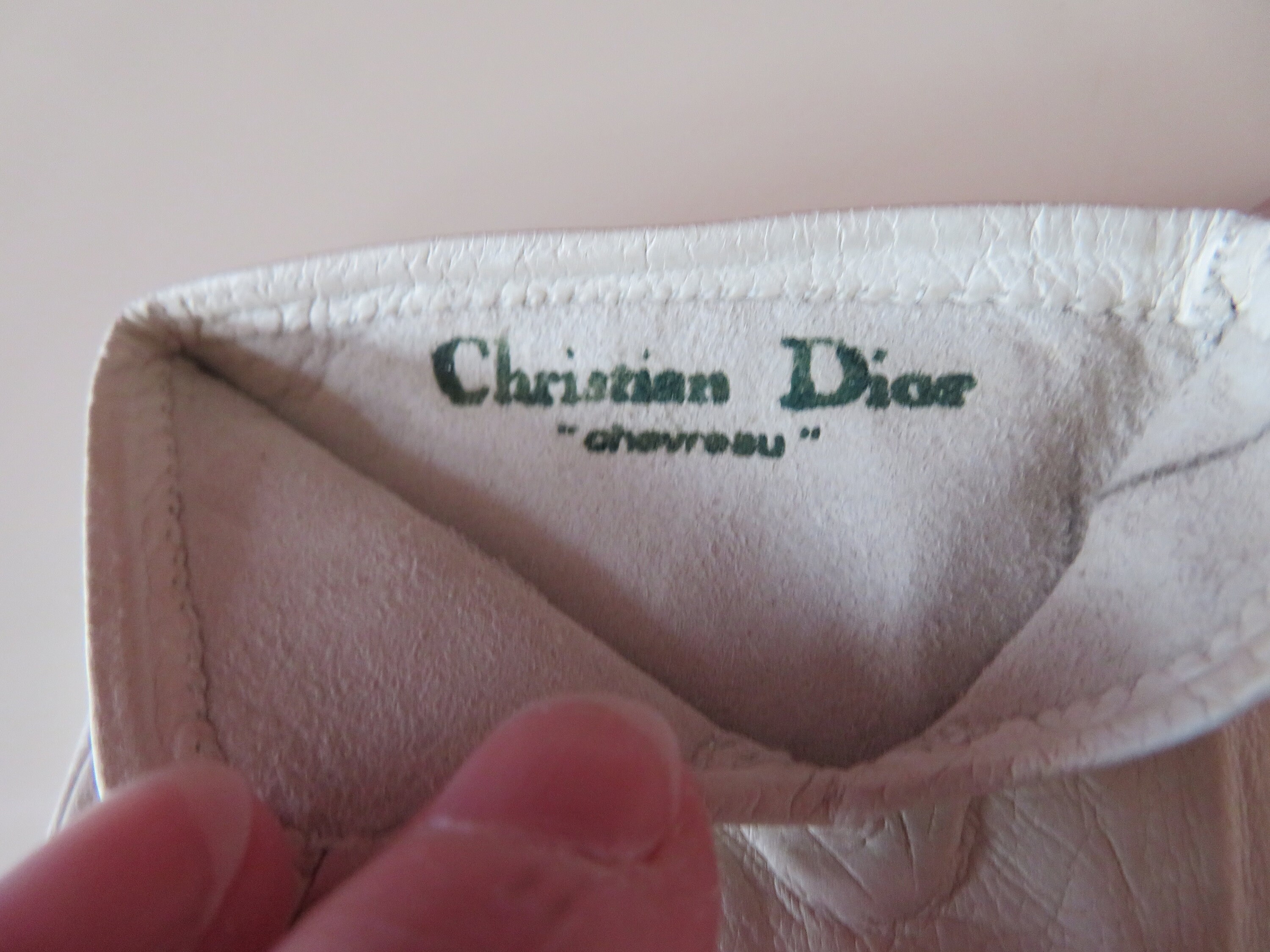 Christian Dior ヴィンテージ 手袋 ベージュ Vintage Designer Christian Dior Dark Ivory Kid Leather Wrist