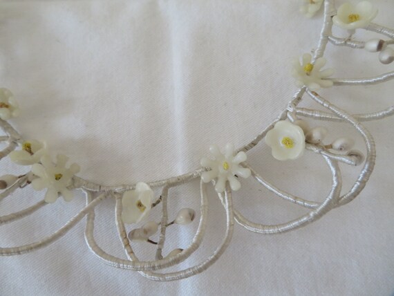 Vintage Art Deco Wax Flower Tiara/Crown/Headdress… - image 9