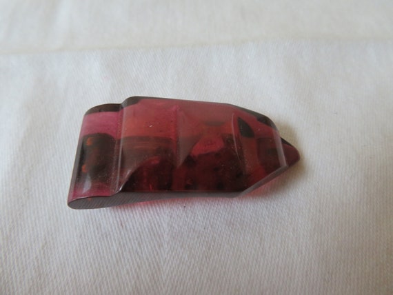 Vintage Large Ridged Purple Lucite & Silver Tone Metal Dress/Shoe/Fur Clip - Art Deco