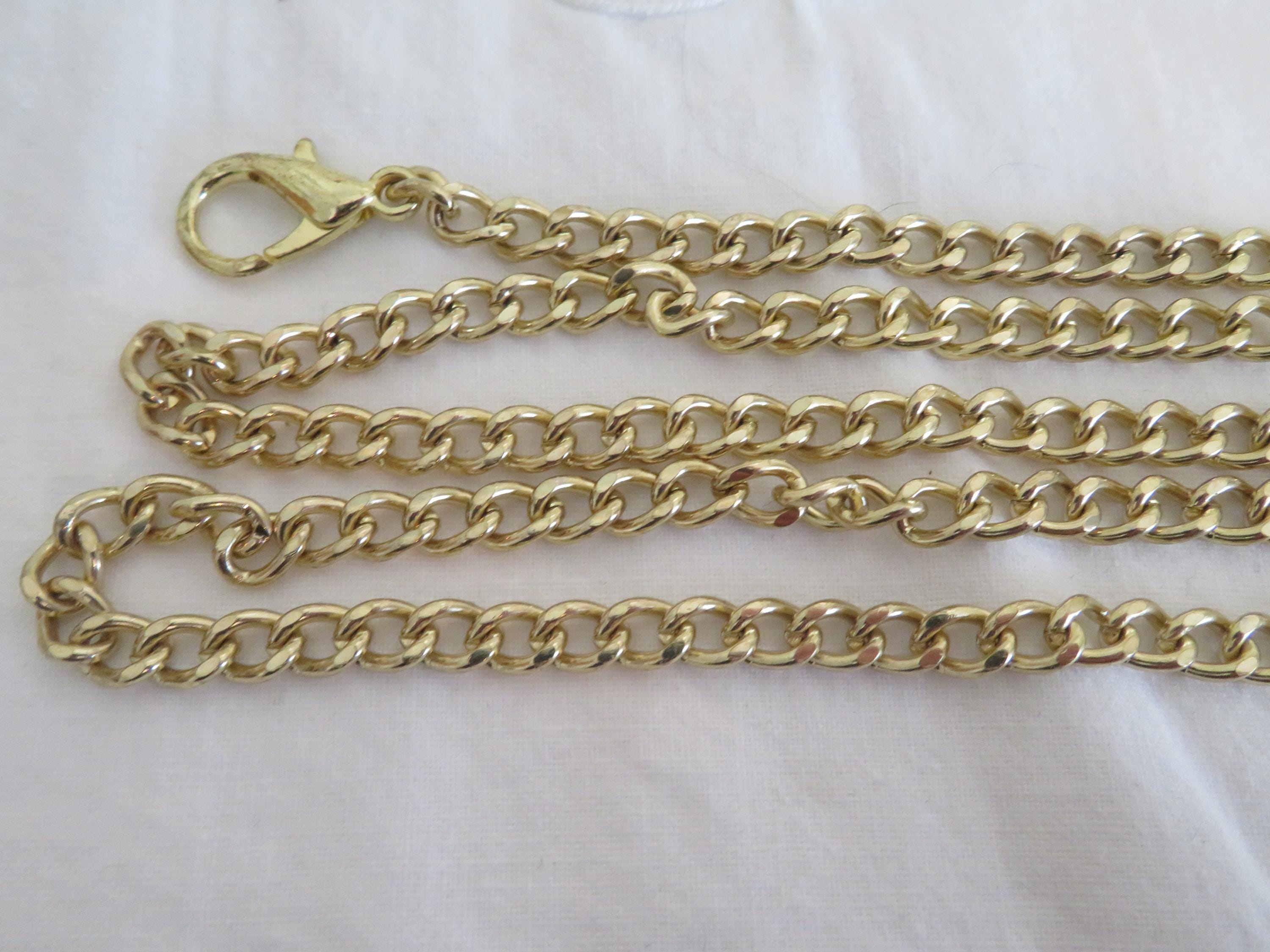 Vintage Gold Tone Curb Chain Belt - 1980 display picture 2
