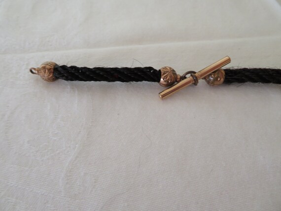 Antique Black Human Woven Hair and Rolled Rose Go… - image 7