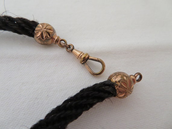 Antique Black Human Woven Hair and Rolled Rose Go… - image 2