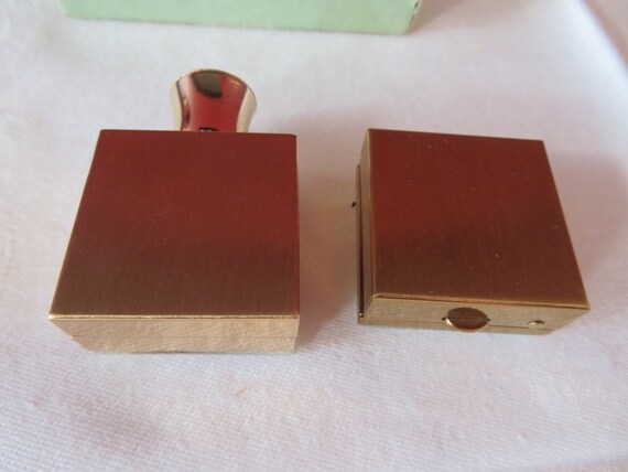 Vintage Gold Tone Pill Box and Perfume Bottle Set… - image 5