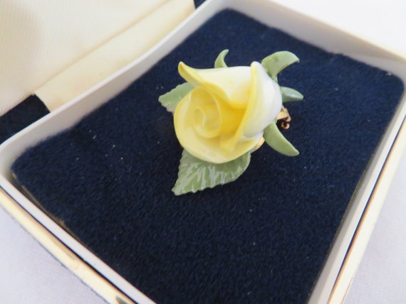 Antique Coalport Bone china brooch Fragonard scene with original box