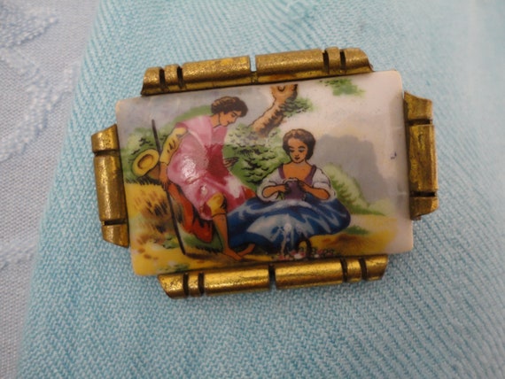 Vintage Rectangular Limoges Porcelain Transfer Wa… - image 2