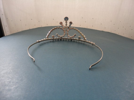 Vintage Silver Tone & Diamante/rhinestone/crystal Tiara 