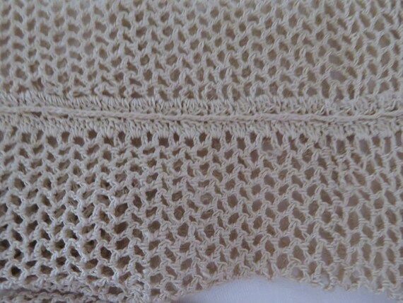 Vintage Ecru Cotton Crochet Lace Wrist Gloves 195… - image 4