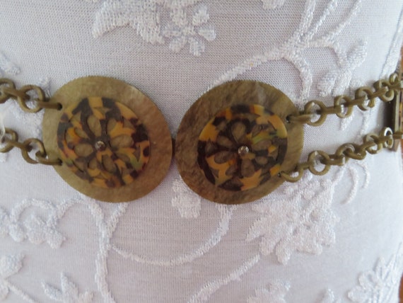 Vintage Authentic Art Deco Marbled Green and Faux… - image 2