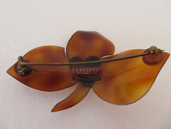Antique Auguste Bonaz Large Faux Tortoiseshell, Black… - Gem display picture 1