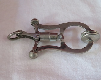 Vintage/Antique Silver Tone Skirt Lifter/Hitch/Clip by &quot;Surprise&quot;  - Chatelaine Item - Unusual Scissor Action - Patent