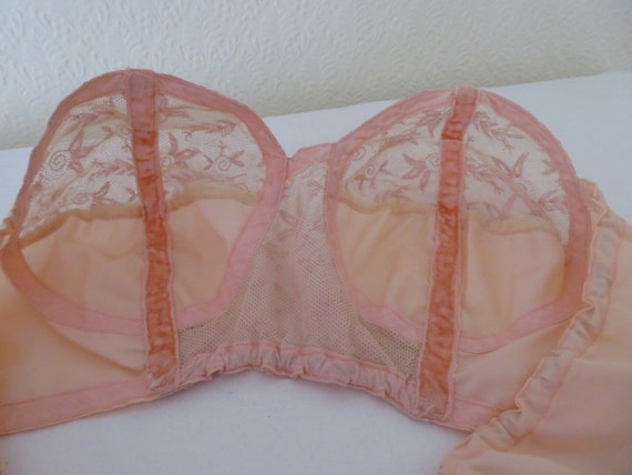 Vintage Pink Silk Satin & Lace Strapless Bra by Demoiselle, London W1 Size  36/37 but Check Sizing Below 1950's Madonna/pin Up/sweater Girl -   Israel