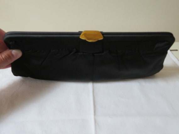 Vintage art Deco Style Black Silk Evening Bag With Coin Purse and