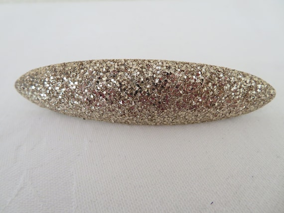 Vintage Gold Glitter Hair Clip/slide/barrette - 1980 display picture 3