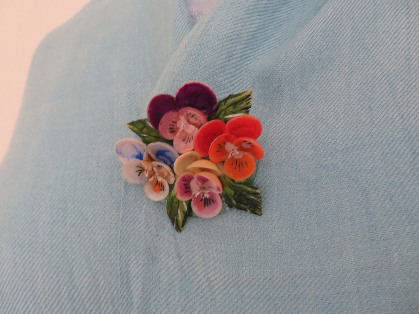 Vintage Handmade Dyed and Painted Sea Shell Brooch/pin/shawl Pin - 1960 ...
