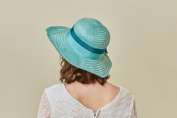 Chapeau Western Scippis Wellington - Paille Naturelle - Bandeau Turquoise - Neuf