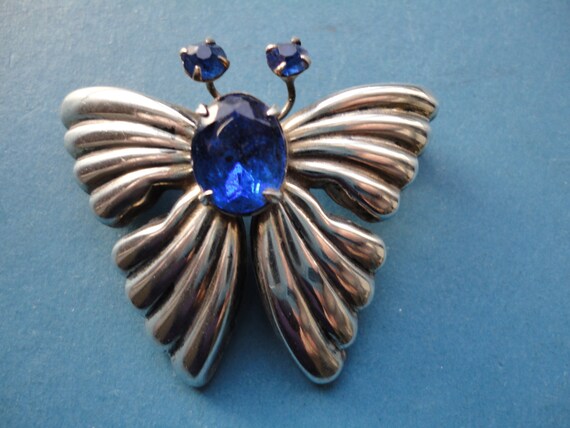 Vintage Designer Sterling Silver Butterfly Brooch… - image 5