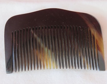 Vintage High End Hair Comb - Black, Brown & Grey Marbled Effect - 1990's