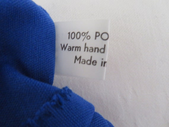 Vintage Royal Blue Stretch Nylon Over Wrist Glove… - image 8