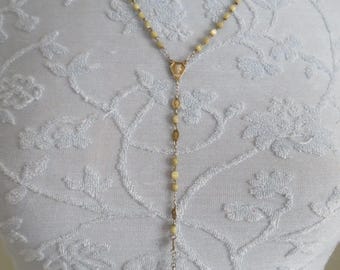 Collier Ras De Cou Style Art Déco En Nacre Et Acier Inoxydable Argenté - Longueur ~43cm