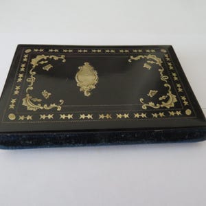 Aide Memoire/Taccuino/Carnet de Bal antico/vintage in cartapesta e metallo intarsiato - 1800