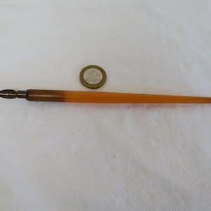 Vintage Orange Dip/Calligraphy Pen with J Simmons & Co&#39; Ltd, London, Hieratica Nib - 1920&#39;s - See Condition Report