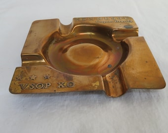Vintage Hennessy Cognac Brandy Vsop XO Three Star Brass Advertising Ashtray/Vide Pochet - 1960's