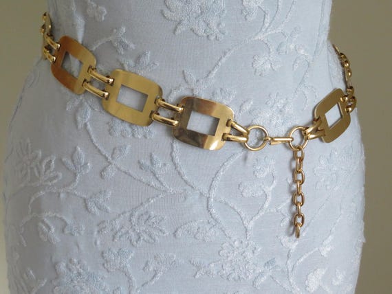 Vintage Gold Tone Rectangular Panel and Book Chai… - image 10