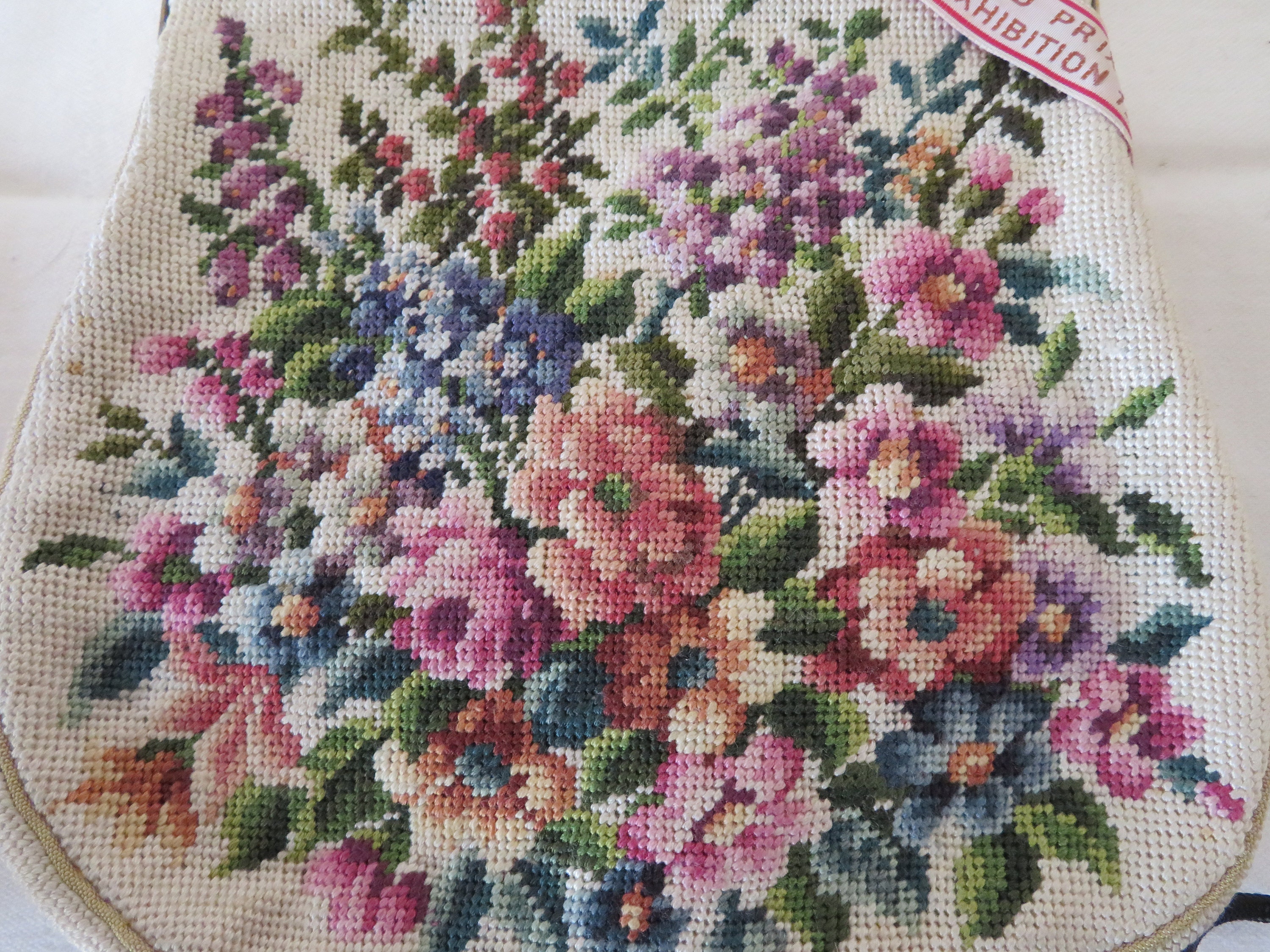 Vintage Petit Point/tapestry/embroidered Evening Bag/mirror