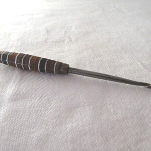 Vintage Bakelite, Glass and Aluminium Banded Button Hook - WWI Trench Art