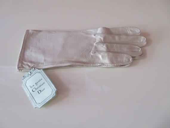 Vintage Designer Christian Dior Dark Ivory Kid Leather Wrist