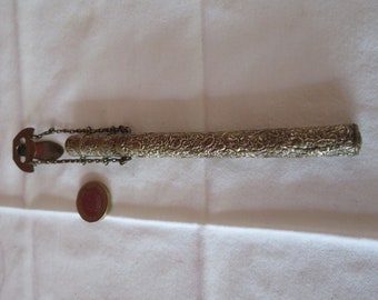 Antike/Vintage Chatelaine Bodkin/Nadel/Federmäppchen mit Clip - Steampunk/Haushälterin