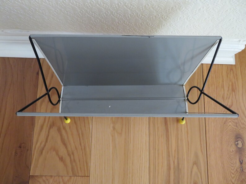 Vintage Painted Metal Magazine Rack With Shades of Pink Rose - Etsy