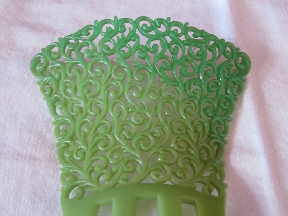 Vintage Ombre Effect Green Celluloid Hair Comb/mantilla by 