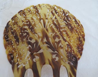 Victorian Art Deco Faux Tortoiseshell Hair Comb Spanish  display picture 2