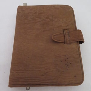 Vintage Leather Needle Book by Abel Morrall Luxury Needles - 1930&#39;s - Sewing/Needlework Brown Leather Bark Effect Cover