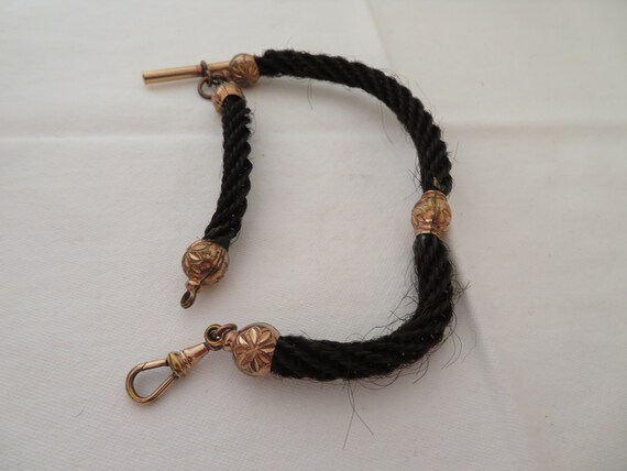 Antique Black Human Woven Hair and Rolled Rose Go… - image 5