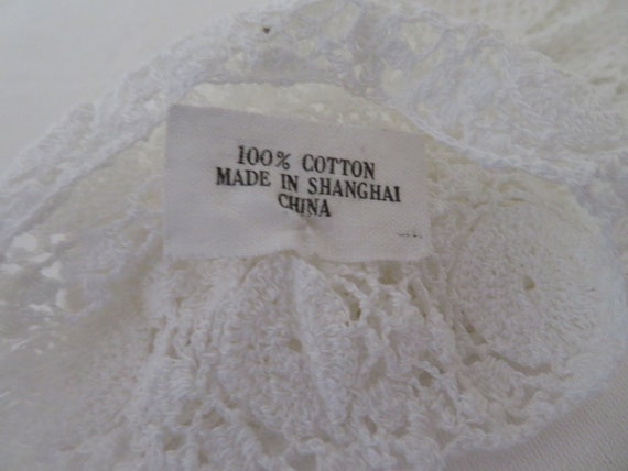 Vintage White Flower Detail Cotton Crochet Lace W… - image 6