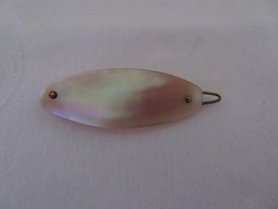 Vintage/Antique Oval Ivory Mother of Pearl Hand C… - image 3