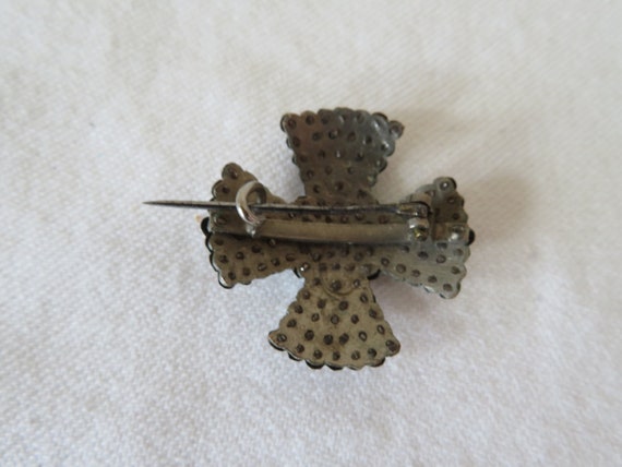 Antique/Vintage Cut Steel Templar Cross Shape Bro… - image 6