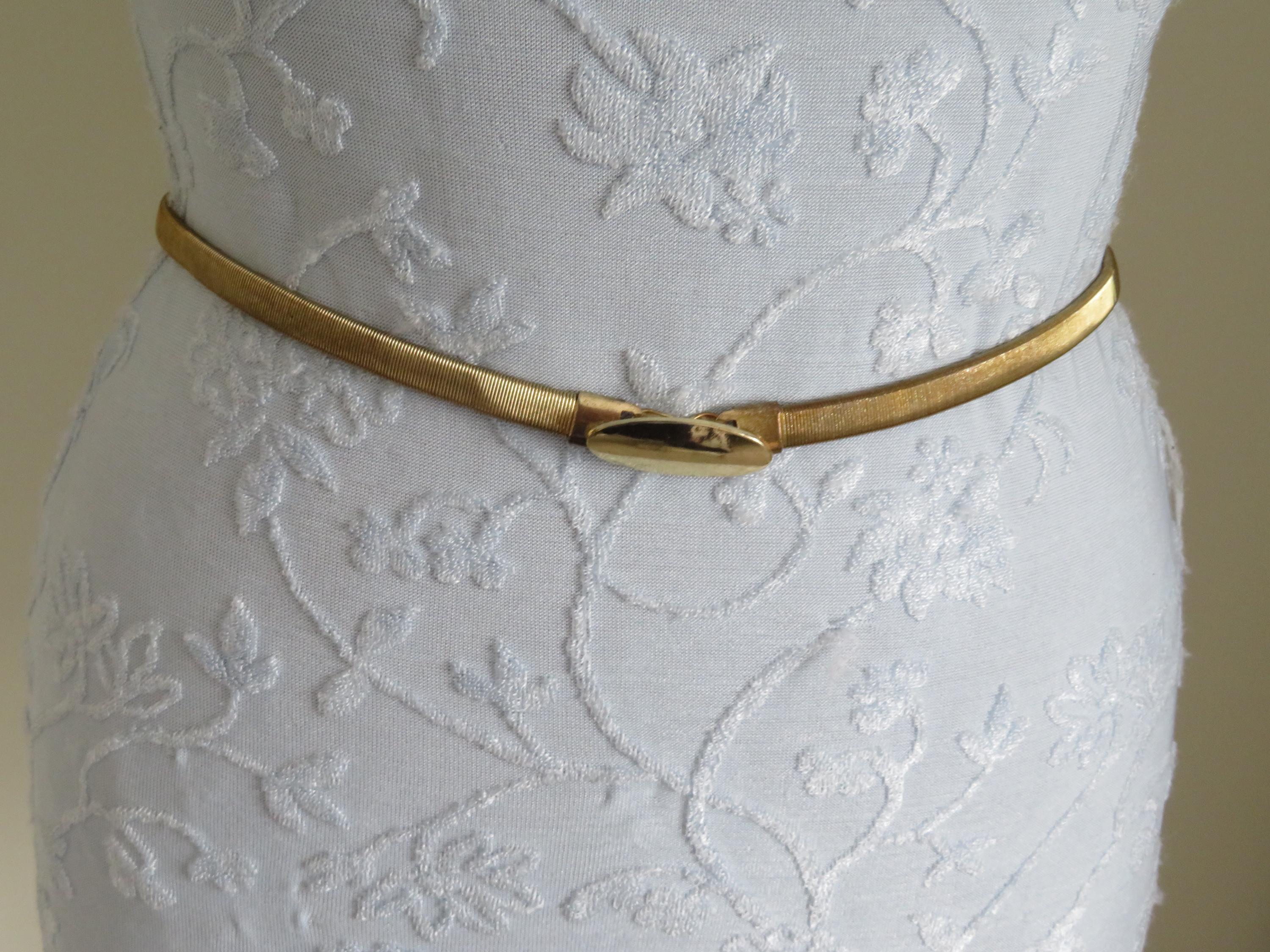 Ceinture Vintage En Métal Doré - Tour De Taille 97 Cm, Fermoir Original